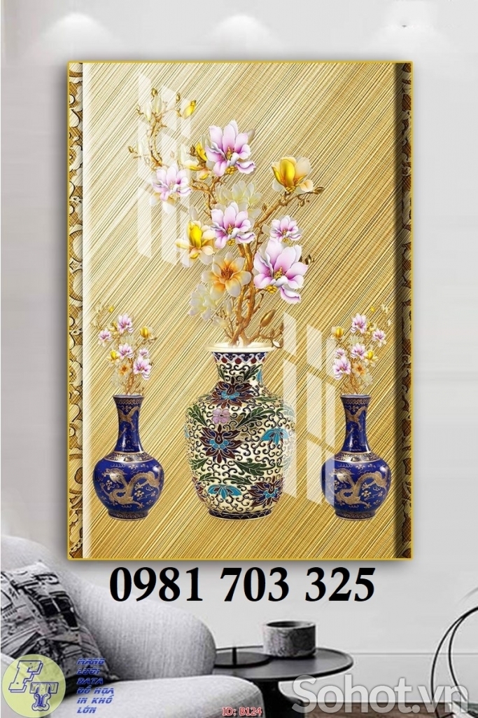 Tranh bình hoa, gạch tranh 3D