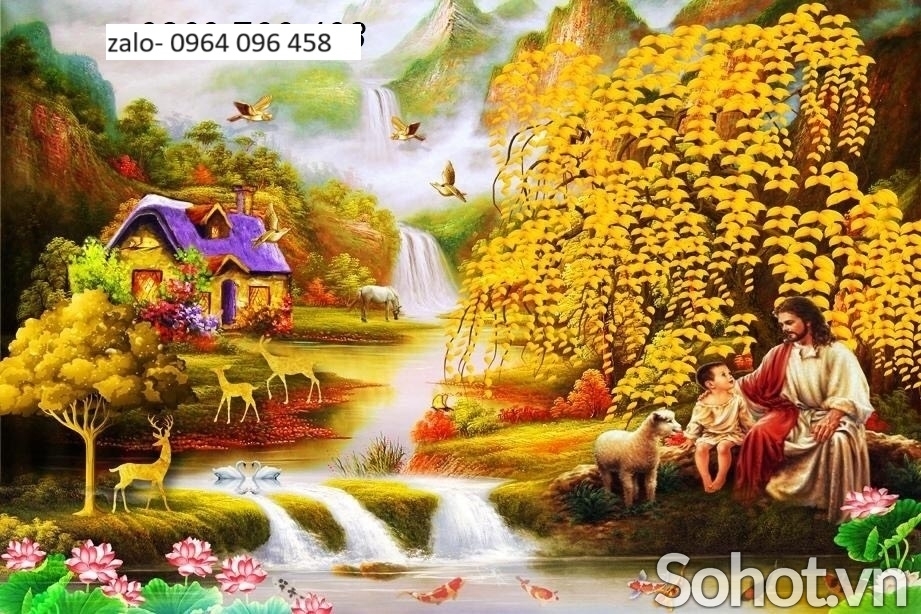 Tranh gạch 3d thiên chúa tranh gạch 3d ốp tường - CXXC54