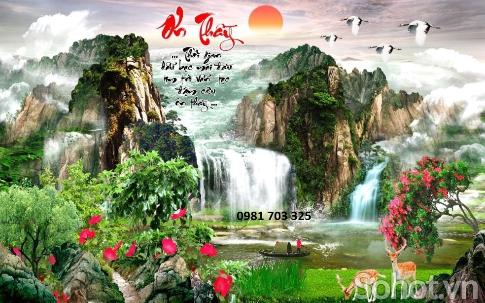 Gạch tranh 3D trang trí phòng khách