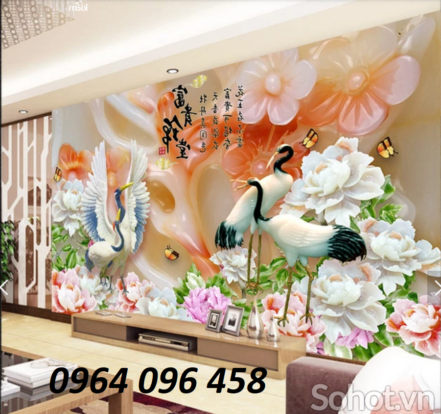 Tranh gạch 3d sứ ngọc trang trí phòng khách - GFD44