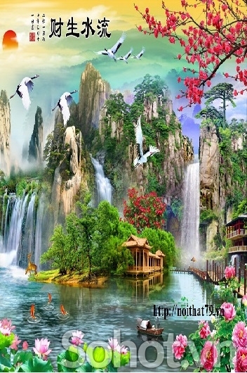Tranh 3d trang trí phòng khách - hiên nhà - KBVV4