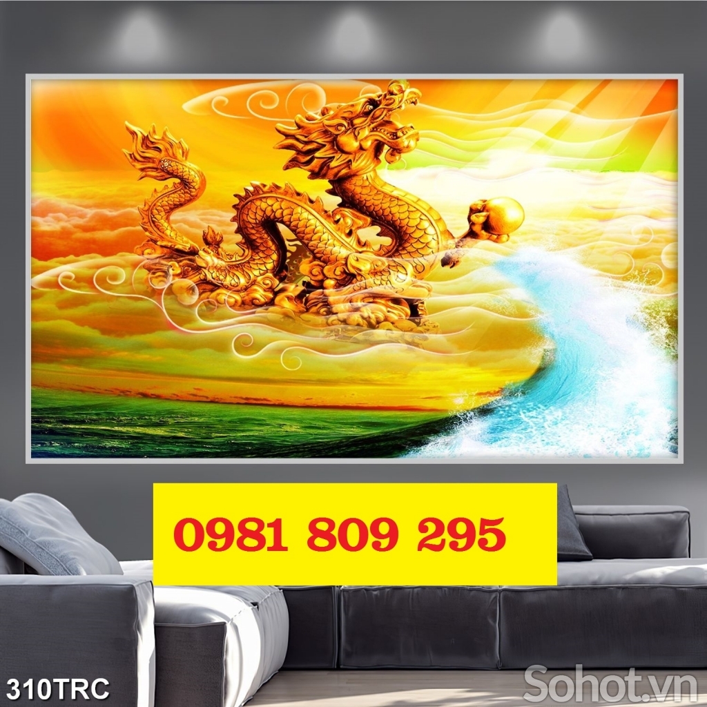 Gạch 3d rồng vàng - tranh gạch men ốp tường HP854