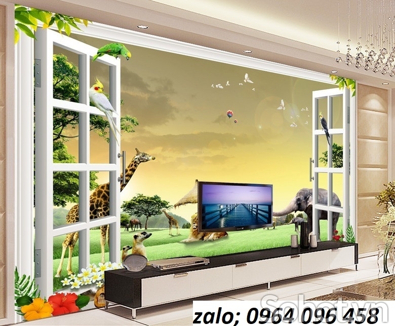 tranh 3d - tranh gạch 3d ốp tường phòng ngủ - SHF32
