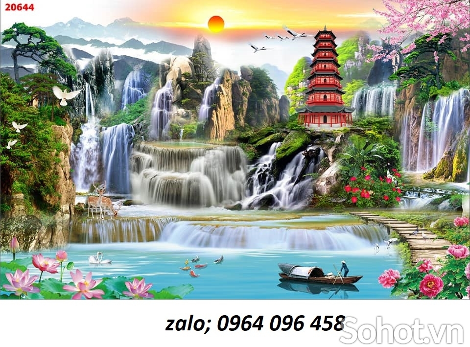 Tranh phong cảnh đồng quê - tranh gạch 3d - 0533XV