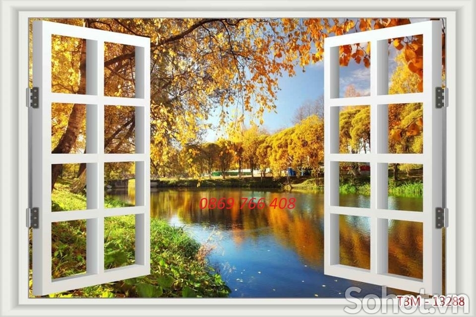 Tranh treo tường cửa sổ 3d-Tranh phong cảnh cửa sổ 3d