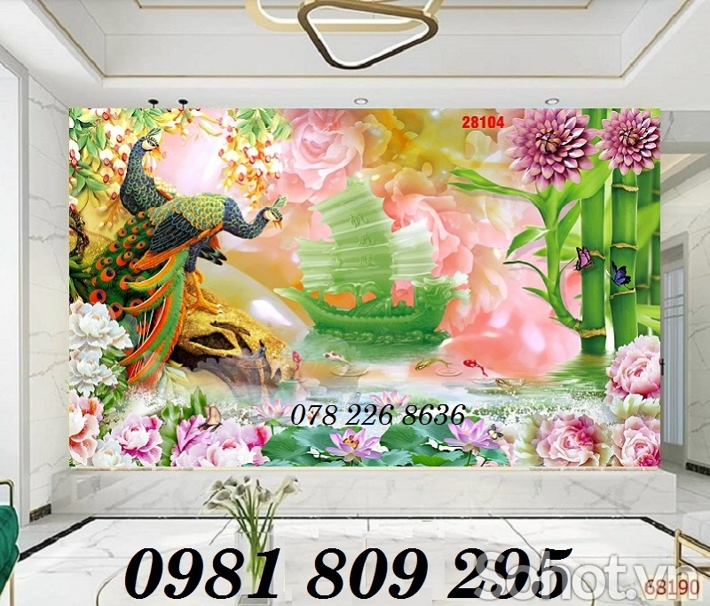 Tranh phong cảnh đồng quê - gạch 3d