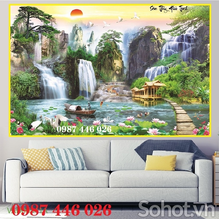 Gạch tranh thác nước HP96689