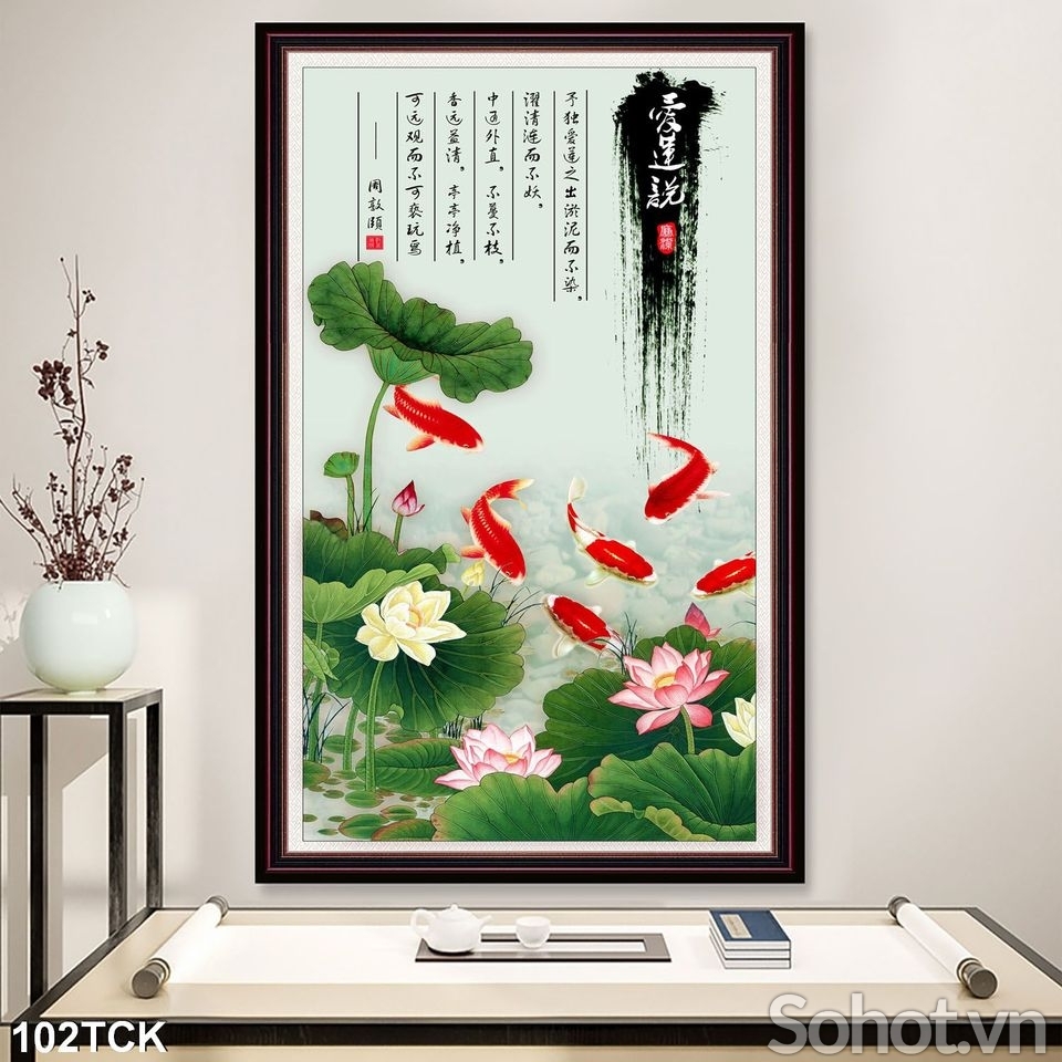 Tranh gạch- tranh cá chép