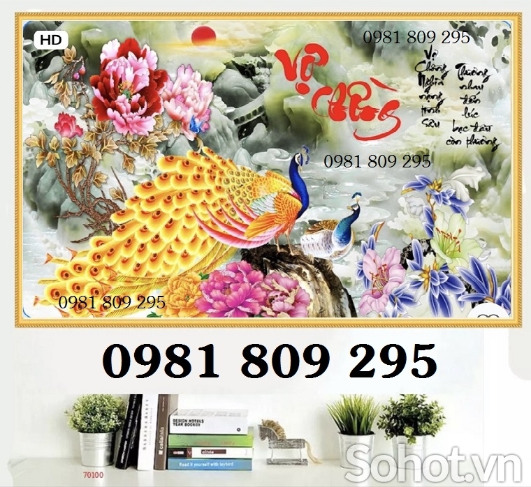 Tranh gạch 3d ốp tường chim công
