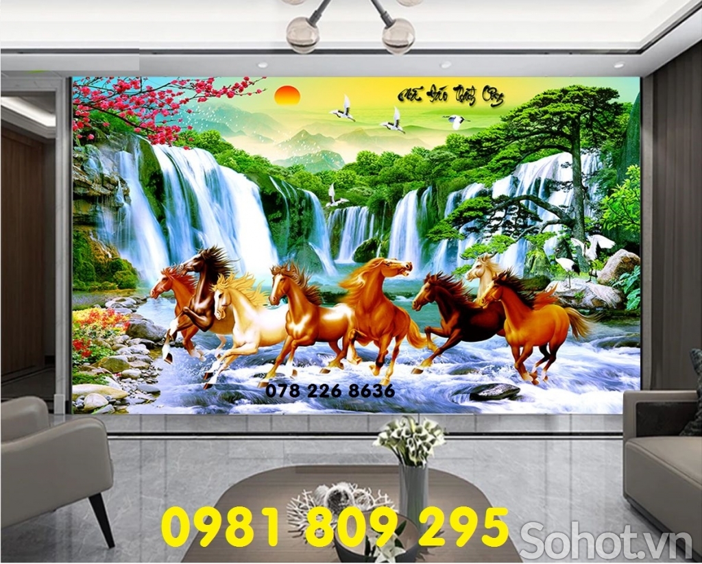 Mẫu gạch ốp tường 3d ngựa