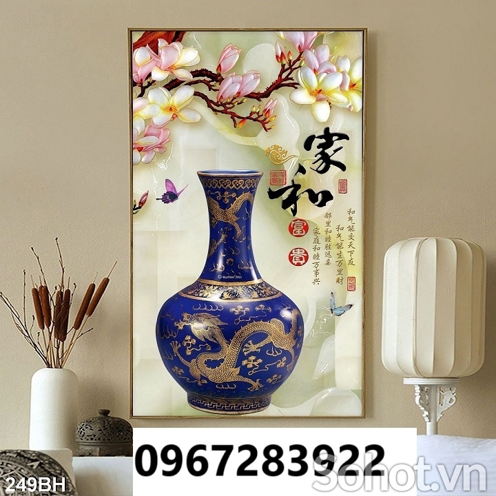 Tranh gạch 3d bình hoa đẹp