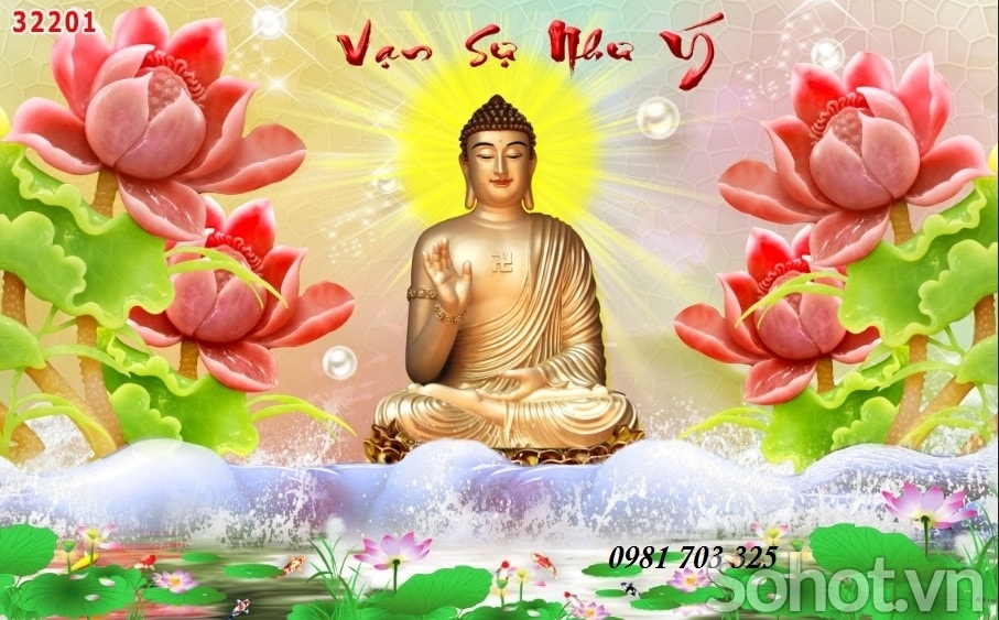 tranh phật giáo,gạch tranh ốp phòng thờ