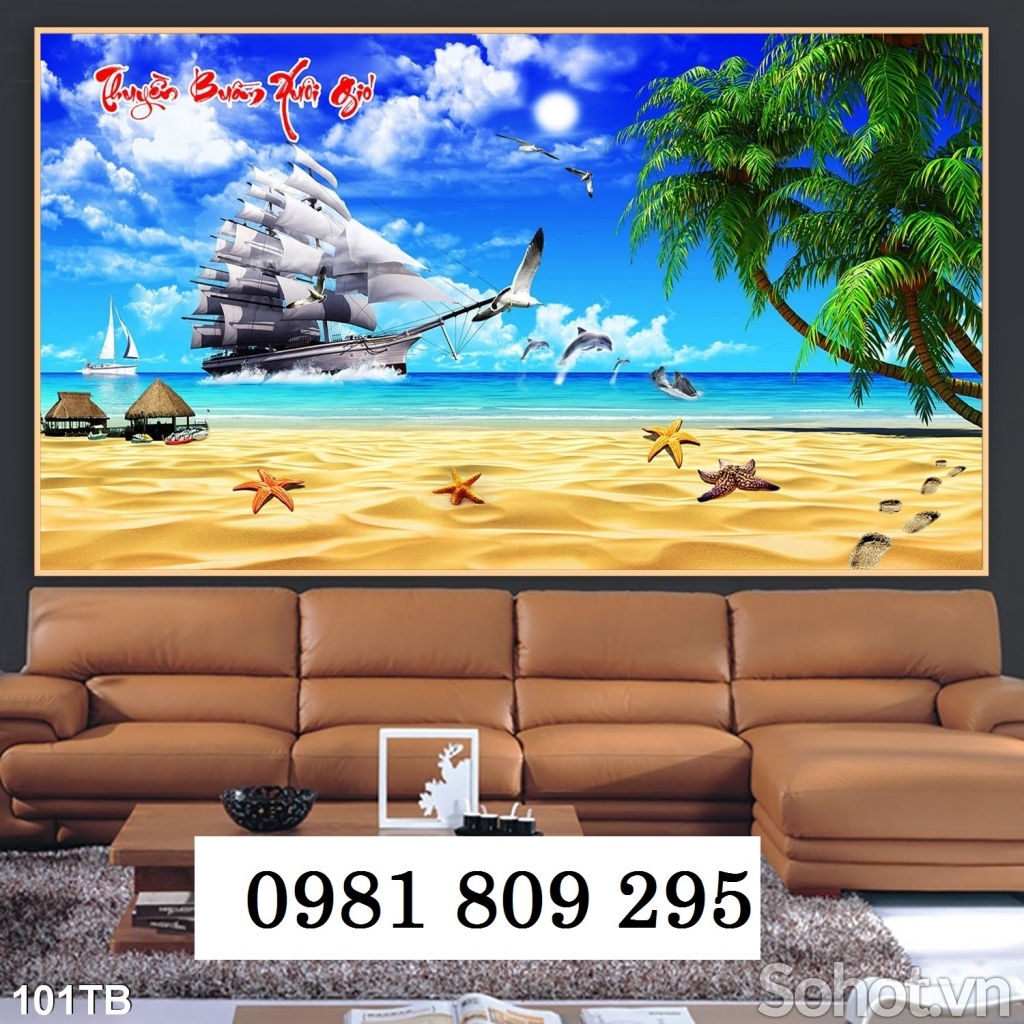 Tranh gạch 3d thuyền