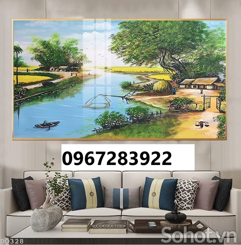 Tranh gạch đẹp 3d cảnh đồng quê