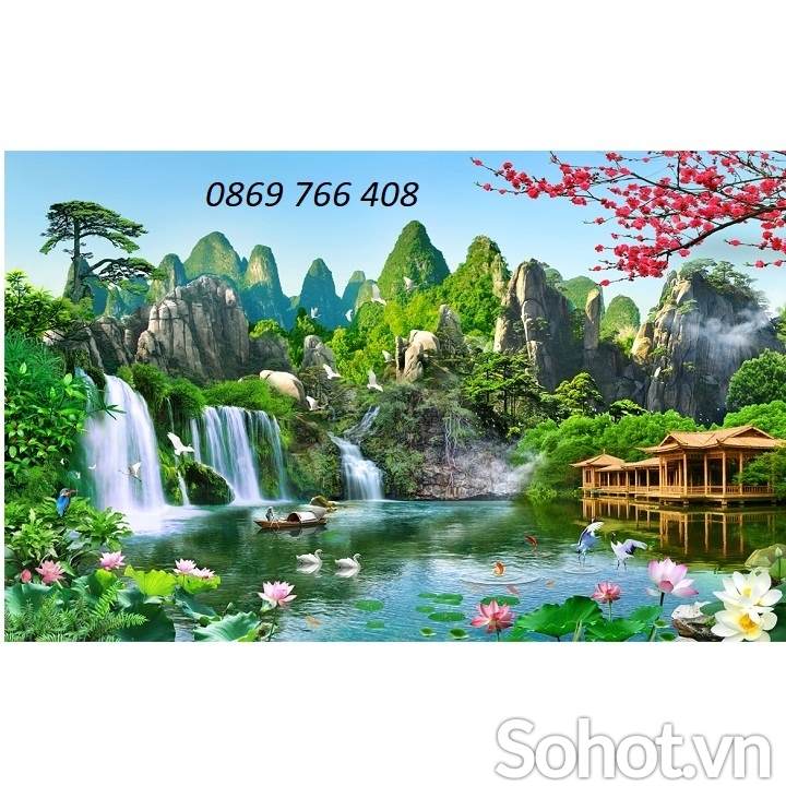 Tranh 3d phong cảnh sơn thủy hữu tình