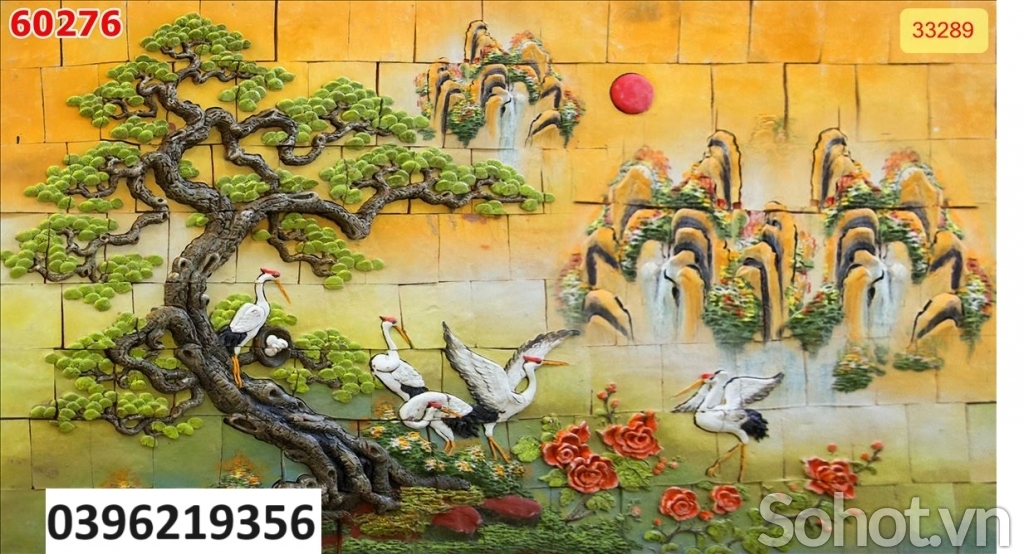 Tranh tùng hạc treo tường đẹp