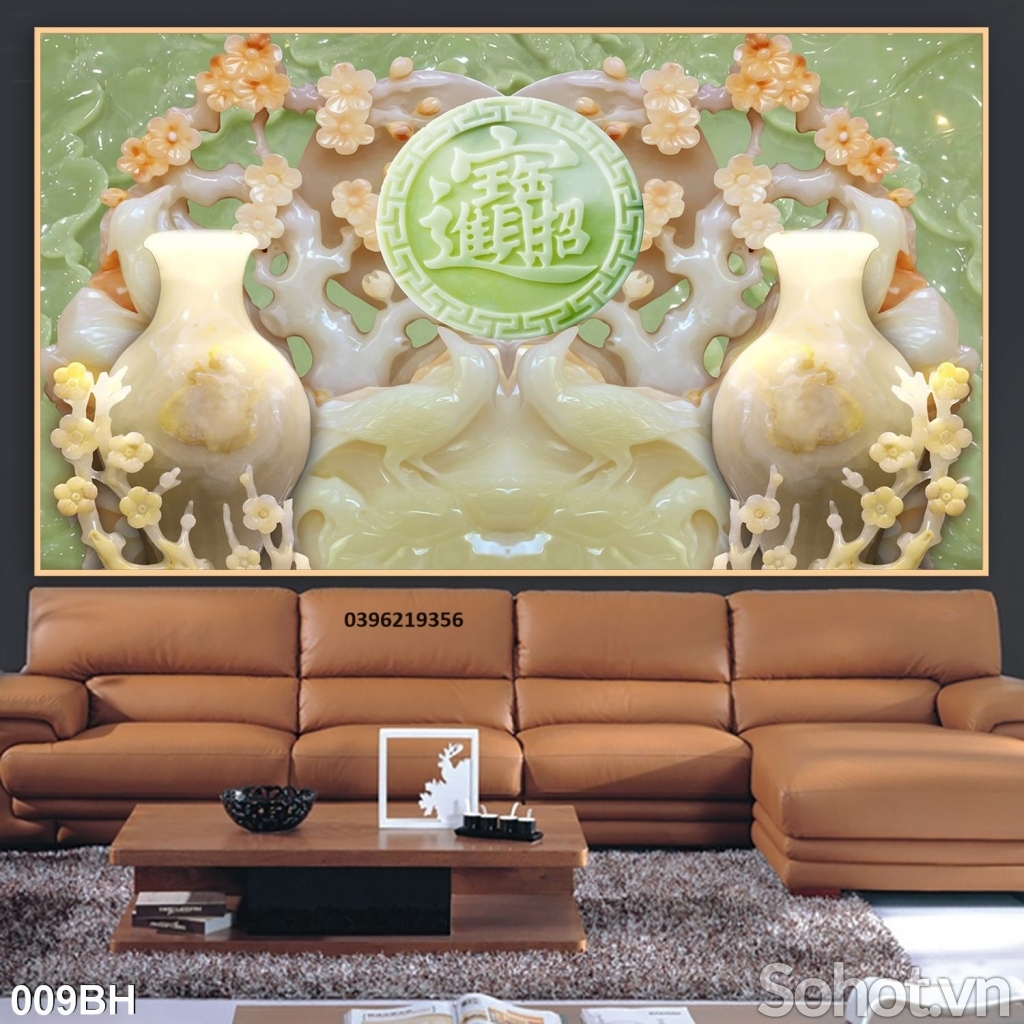 Tranh bình hoa đẹp trang trí 3D