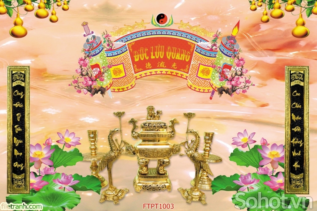 Tranh gạch 3d phòng thờ - MNK87