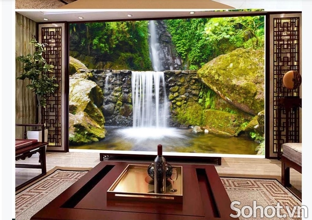 Tranh gạch 3d ốp tường tranh phong cảnh đồng quê - NCVV54