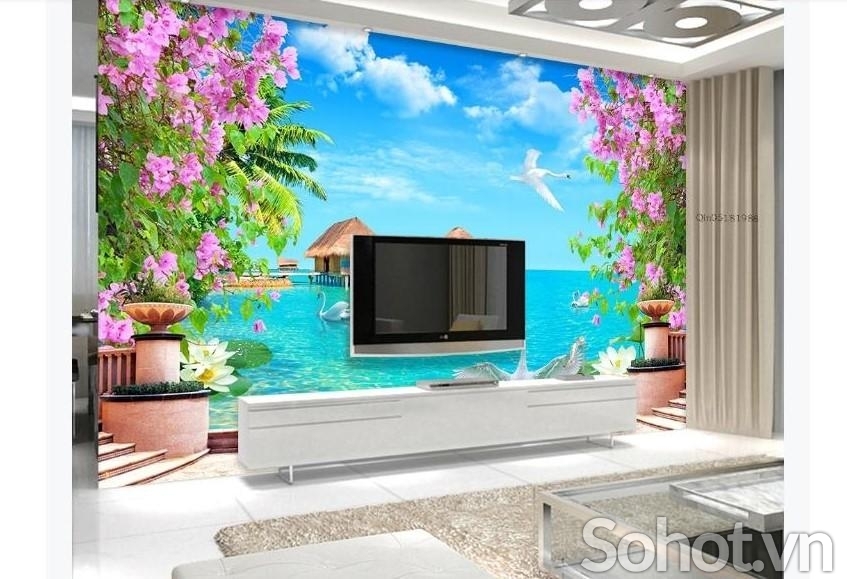 Gạch ốp  tường 3d cảnh biển