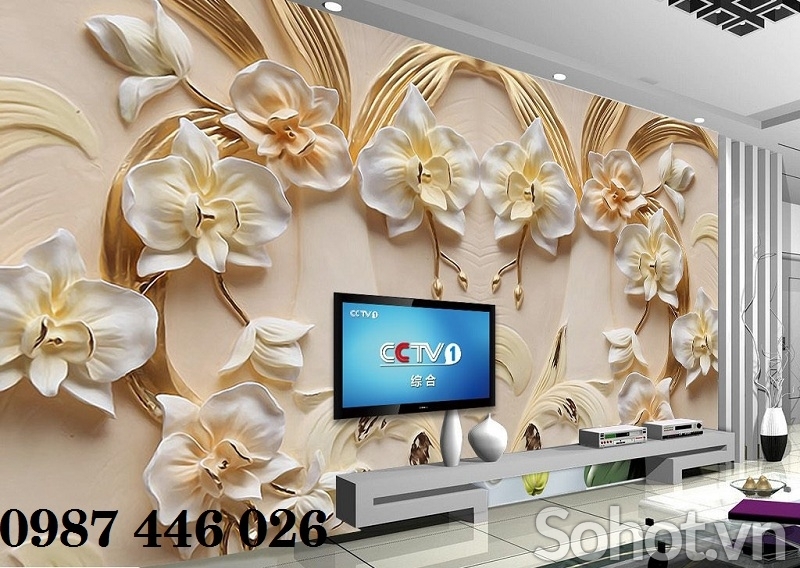 Gạch tranh hoa 3d ốp tường HP2743