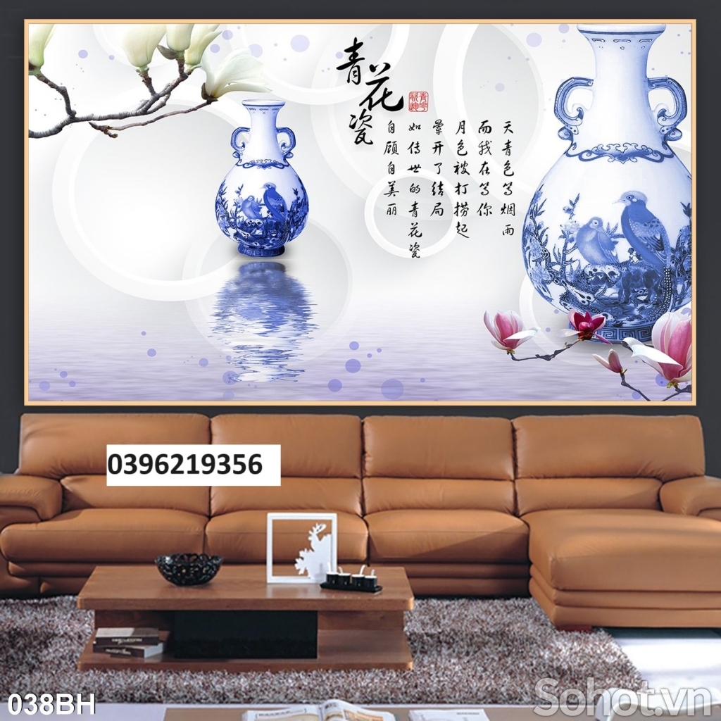 Gạch tranh bình hoa đẹp 3D