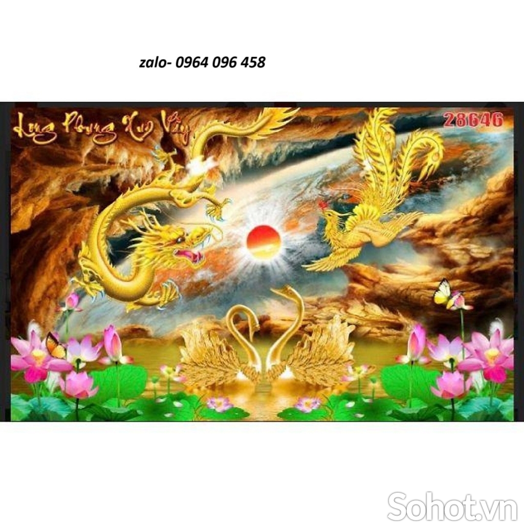 Tranh gạch 3d long lân quy phụng - XCX33