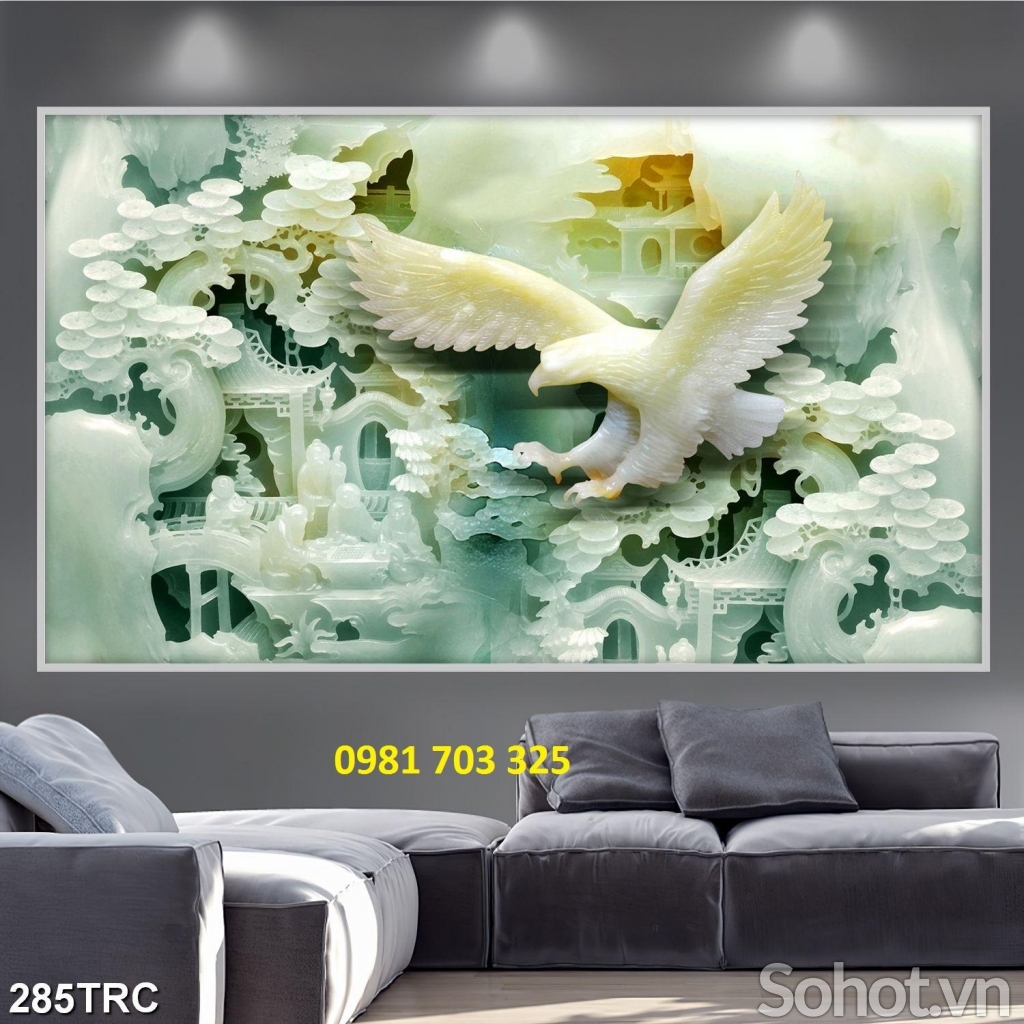 tranh sứ ngọc, tranh gạch ốp tường phòng khách