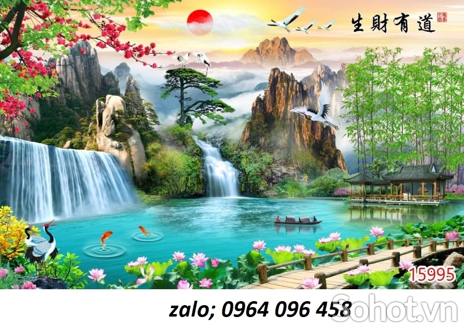 Tranh phong cảnh đồng quê - tranh gạch 3d - 0533XV