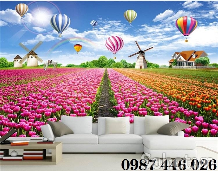Gạch tranh vườn hoa 3d HP9724