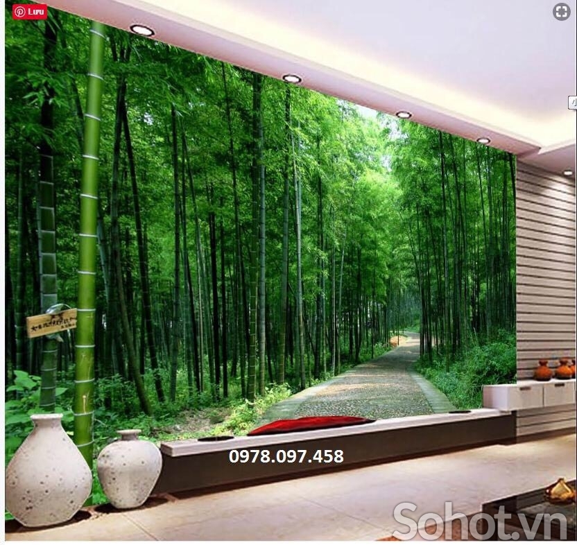 Gạch tranh vườn trúc ốp tường