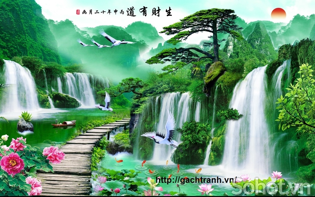 Tranh gạch 3d phong cảnh đồng quê - SXMM7