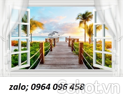 Tranh gạch 3d ốp tường tranh cửa sổ - 654CVB