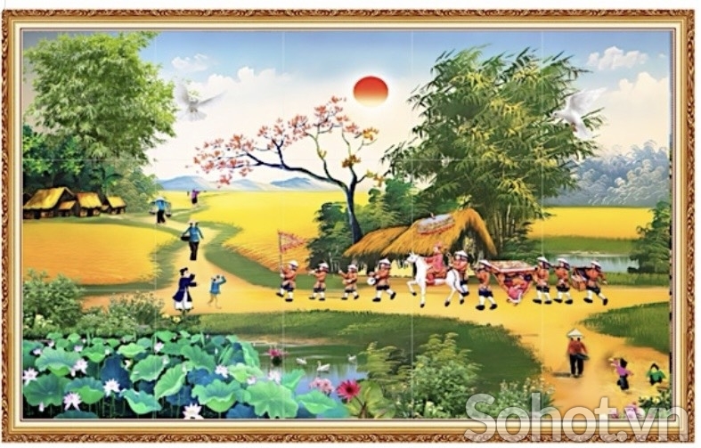 Gạch tranh đẹp đồng quê trang trí