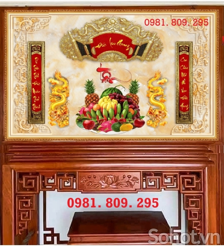 Tranh ban thờ-gạch ốp tường phòng thờ đẹp TQ999