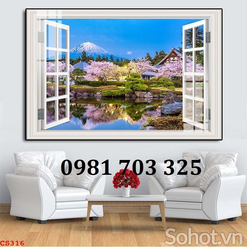 Tranh gạch 3D cửa sổ