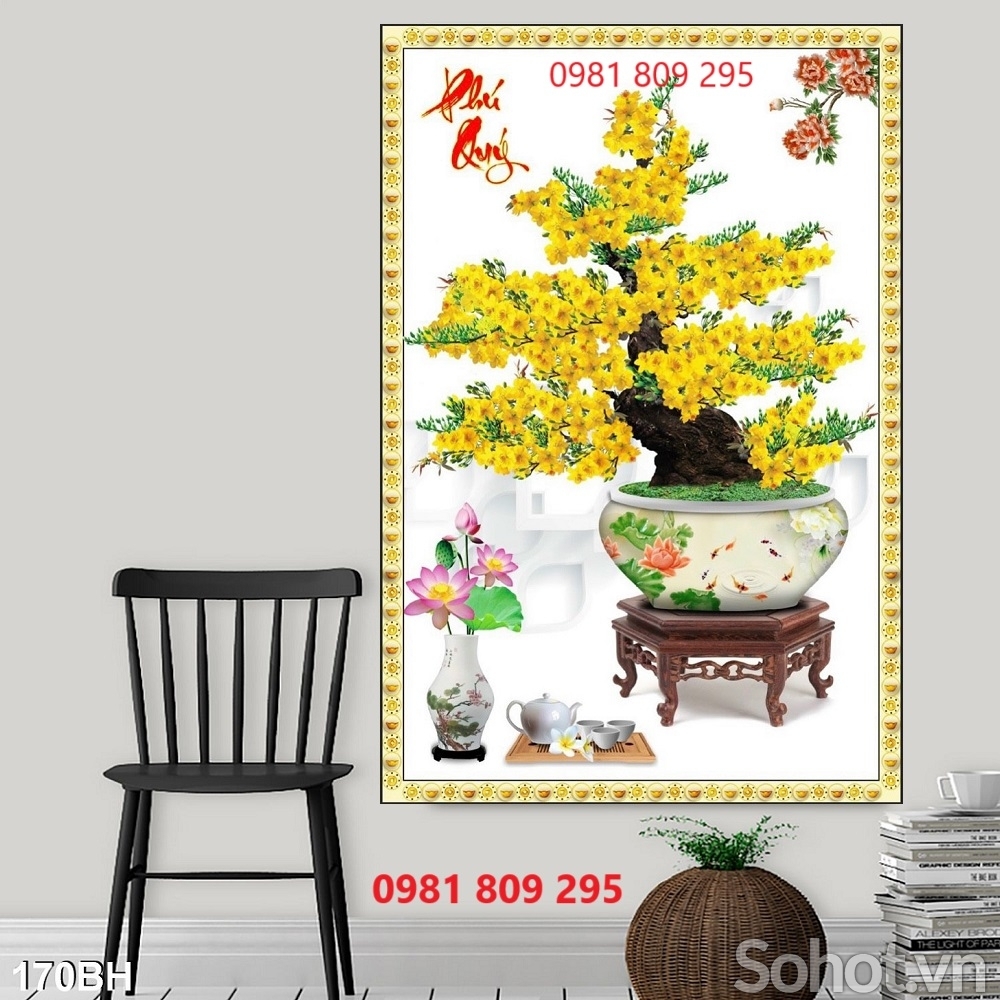 Tranh gạch , gạch trang trí hoa mai