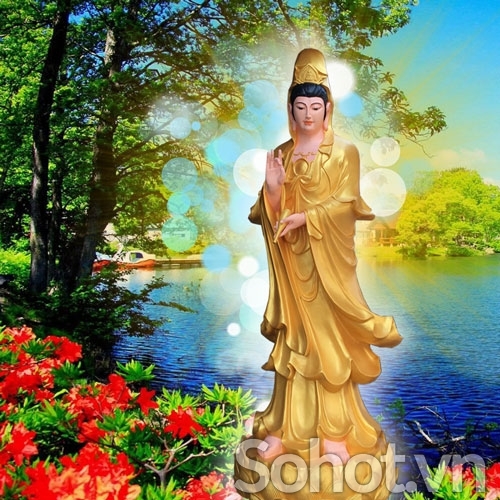 Tranh gạch 3d ốp tường phật quan âm - DSX3