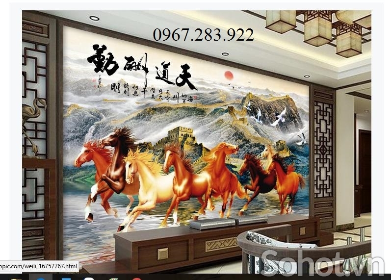 Gạch ốp tường 3D bát mã