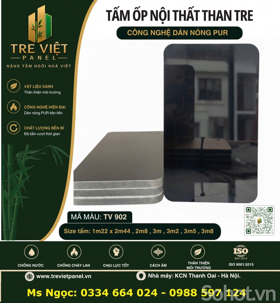 Tấm ốp than tre tráng gương