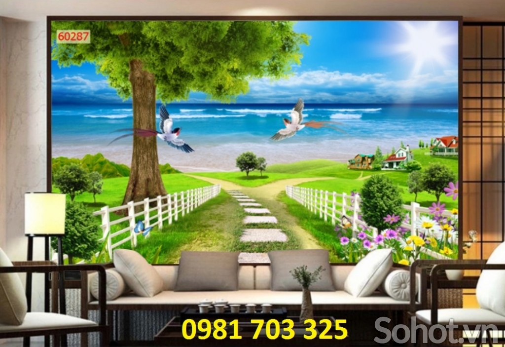 Tranh gạch- gạch tranh 3D phong cảnh biển