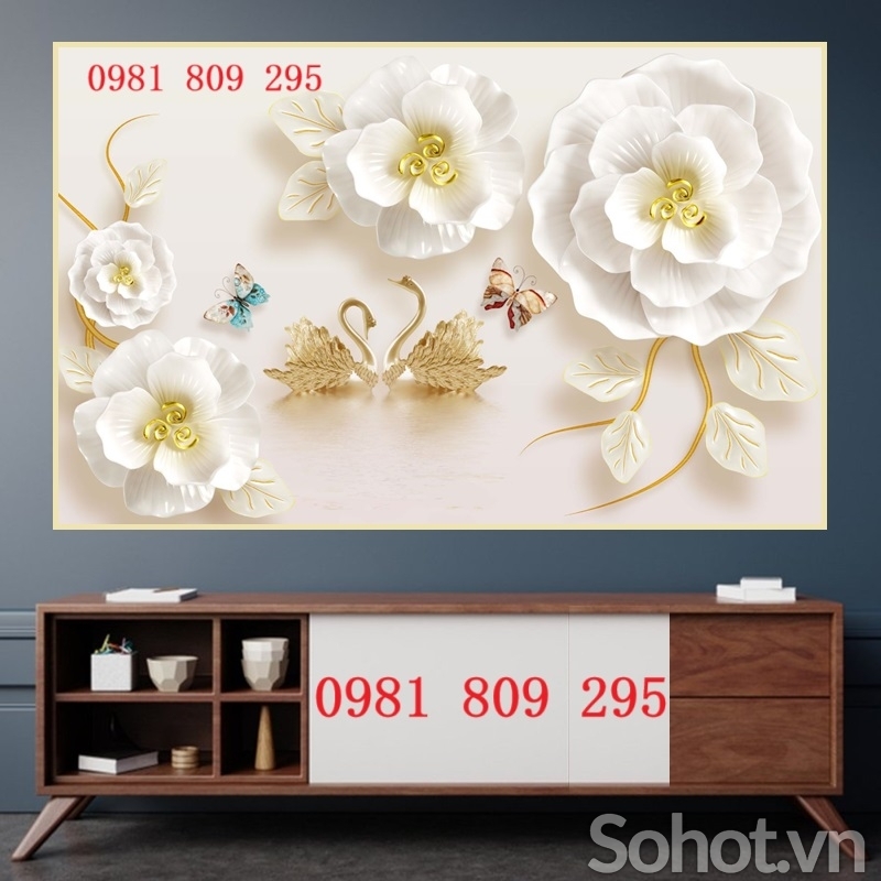 Tranh gạch men hoa ngọc leo tường JDSY646