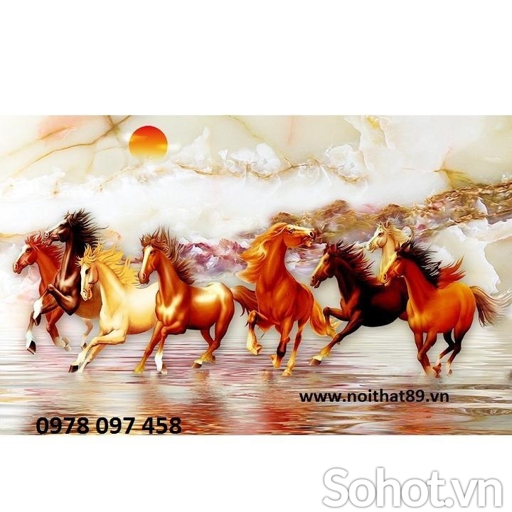 Gạch tranh họa tiết 8 chú ngựa