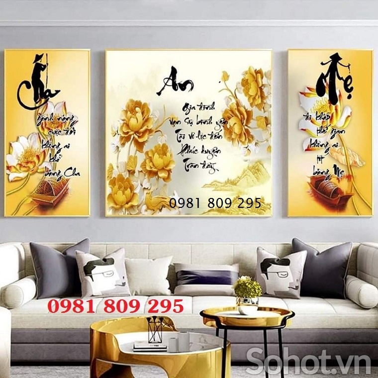 Tranh gạch men hoa sen đẹp JP3258