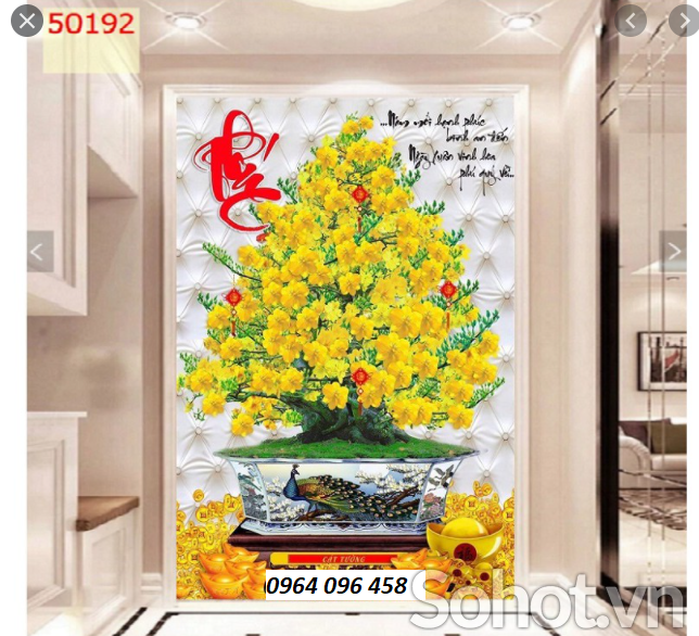 Tranh gạch men 3d ốp tường tranh hoa mai - MCBV65