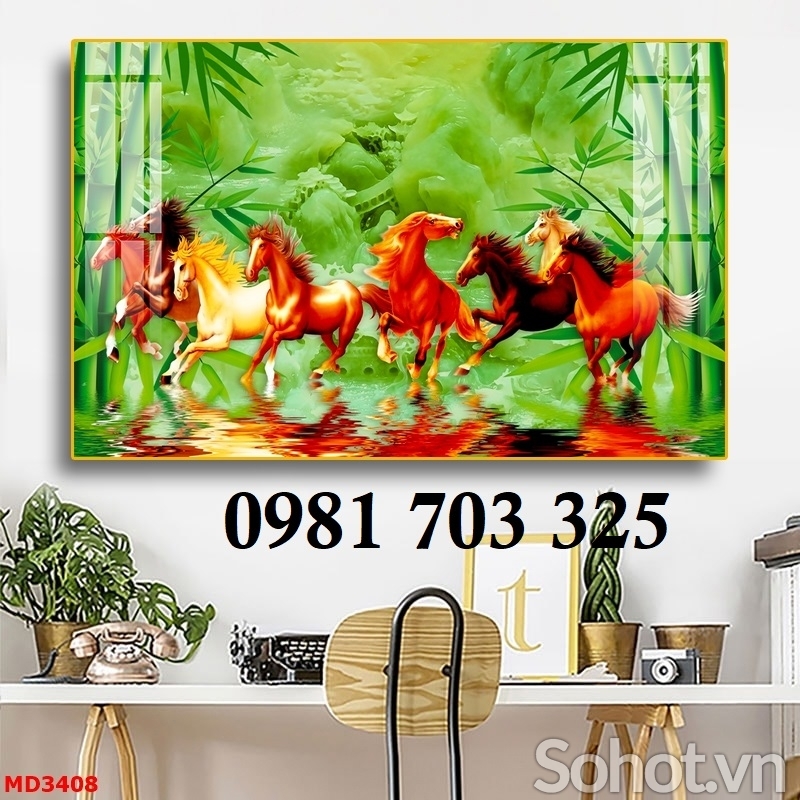 Gạch tranh phong thủy mã đáo thành công