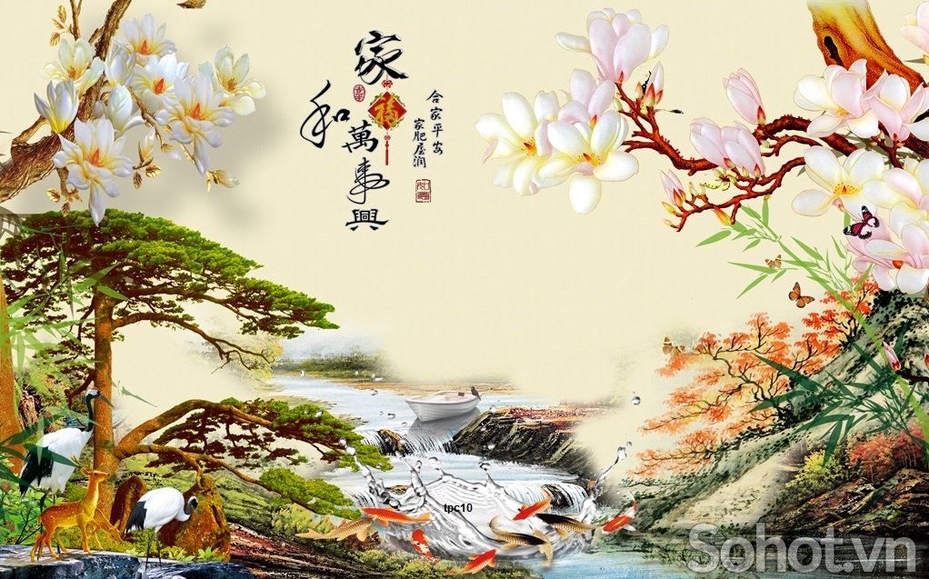 tranh cây tùng