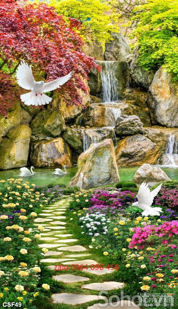 Tranh gạch 3d phong cảnh khổ dọc - 6422SX