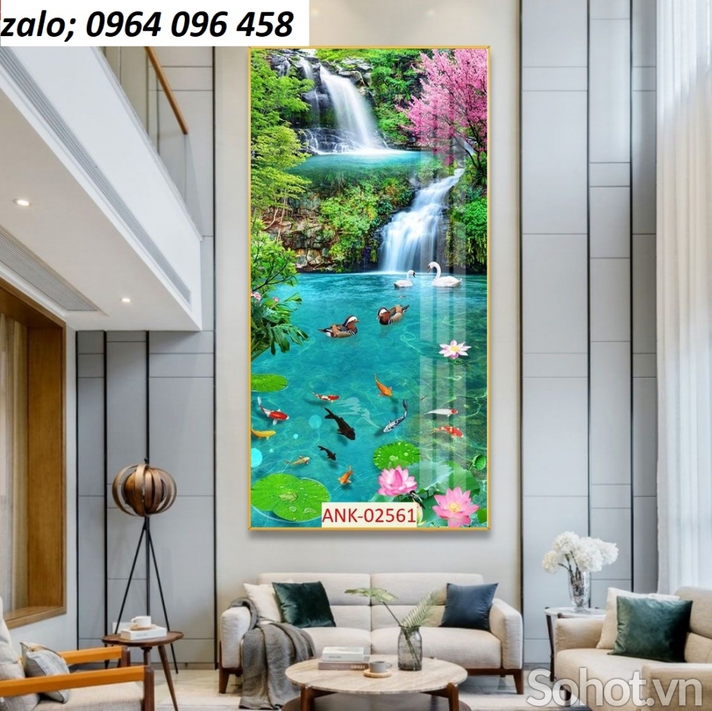 Gạch tranh 3d ốp tường phong cảnh khổ đứng - XDC21