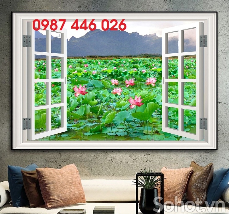 Gach tranh hoa sen 3d HP9733